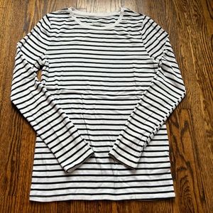 Merona Striped Black & White Long Sleeve Large